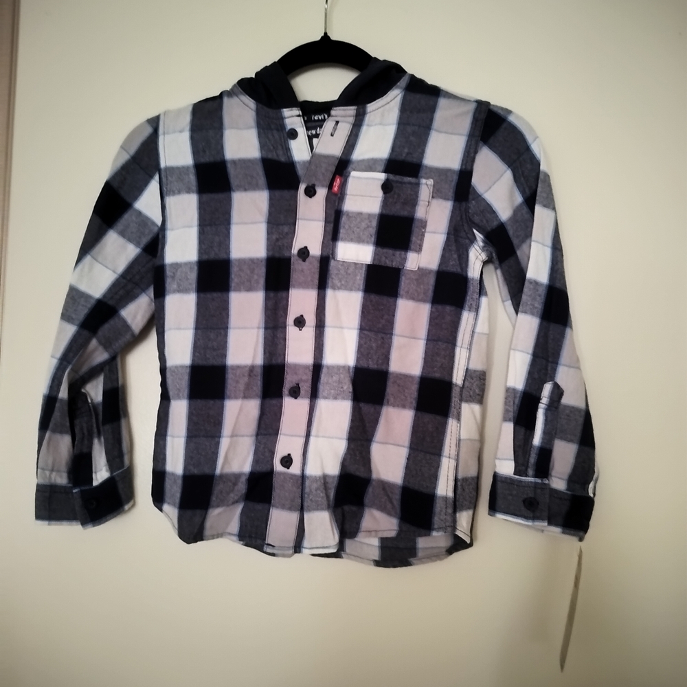 Kids Checkered Shirt - Black and White
